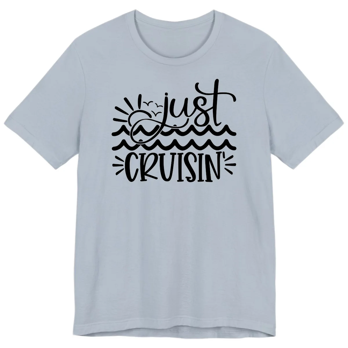 Just Cruisin' Nautical Ocean Waves Premium T-Shirt in Light Blue