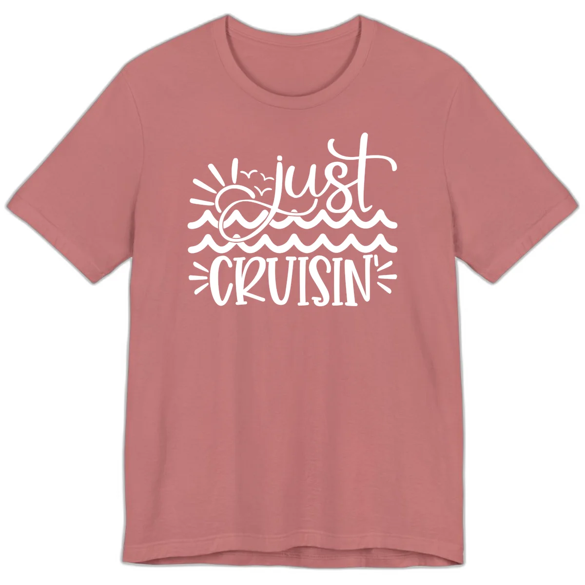 Just Cruisin' Nautical Ocean Waves Premium T-Shirt in Mauve