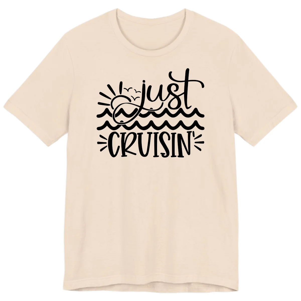Just Cruisin' Nautical Ocean Waves Premium T-Shirt in Soft Cream
