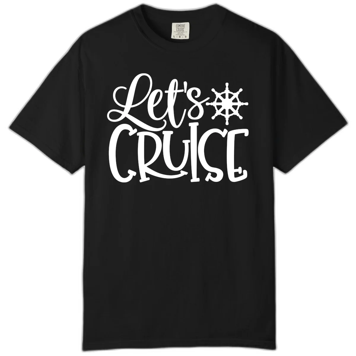 Let's Cruise Nautical Wheel Design Comfort Color in Black