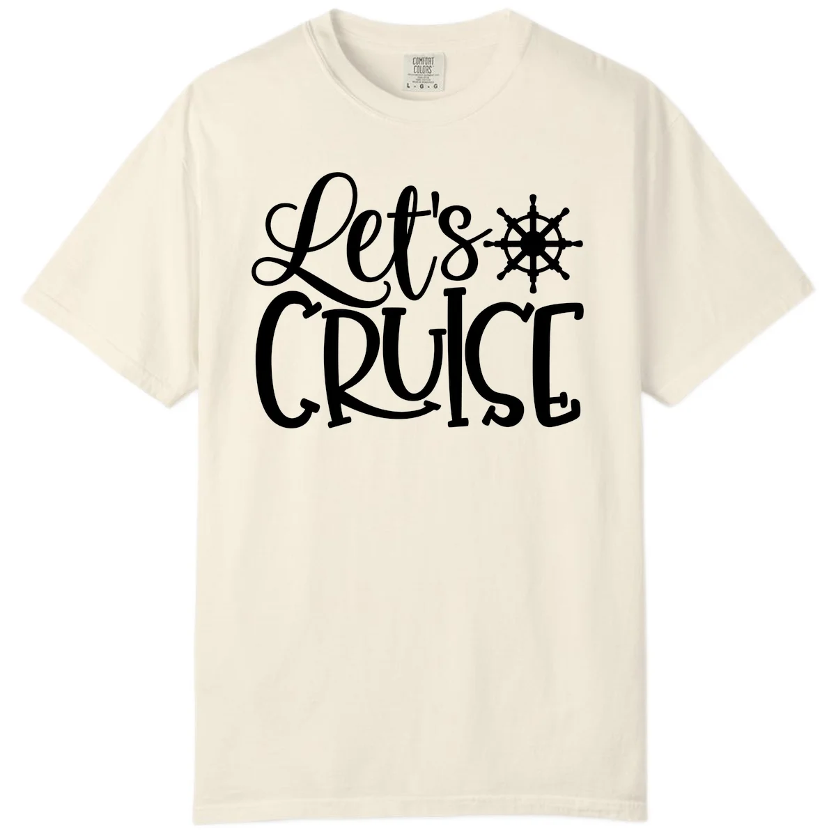 Let's Cruise Nautical Wheel Design Comfort Color in Ivory