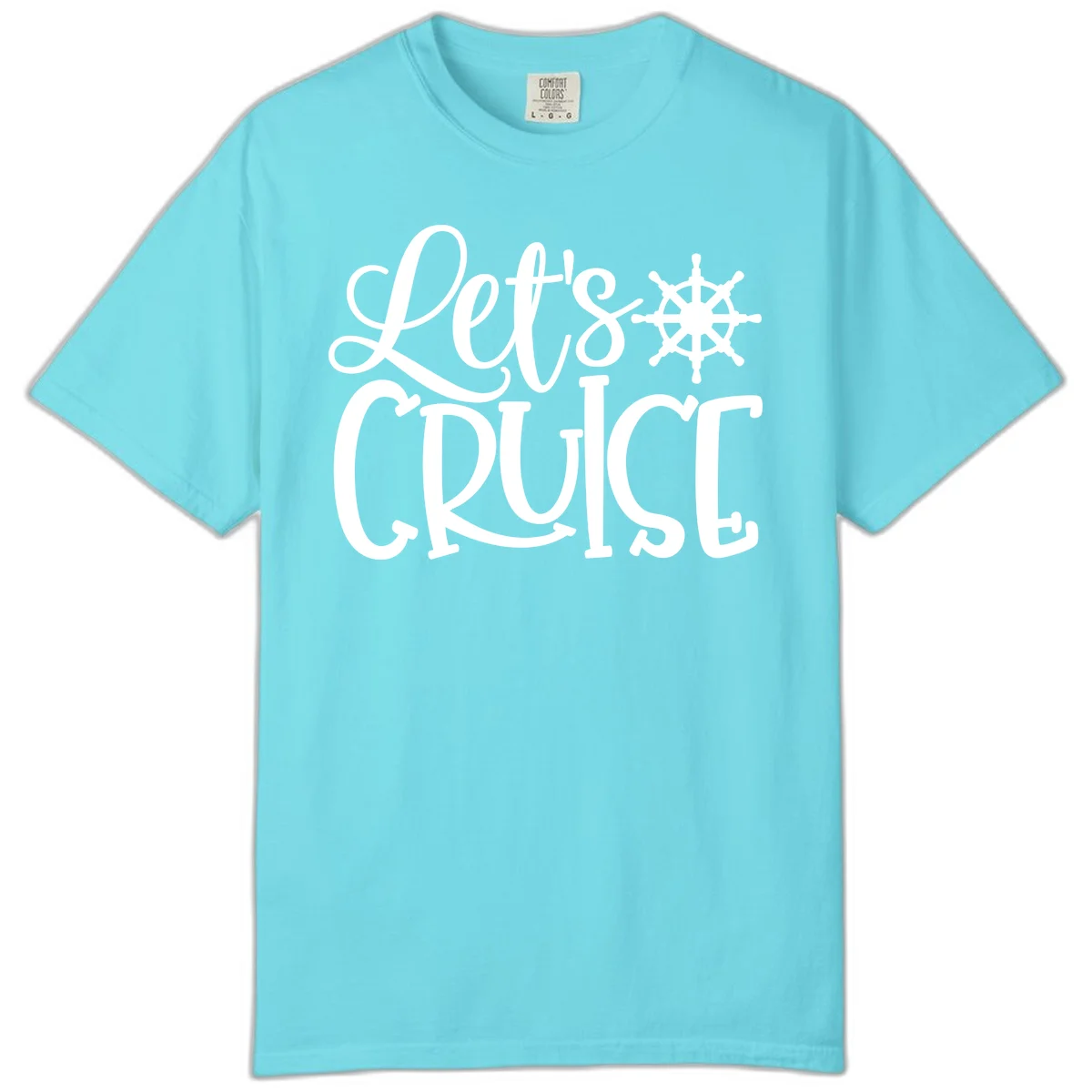 Let's Cruise Nautical Wheel Design Comfort Color in Lagoon Blue