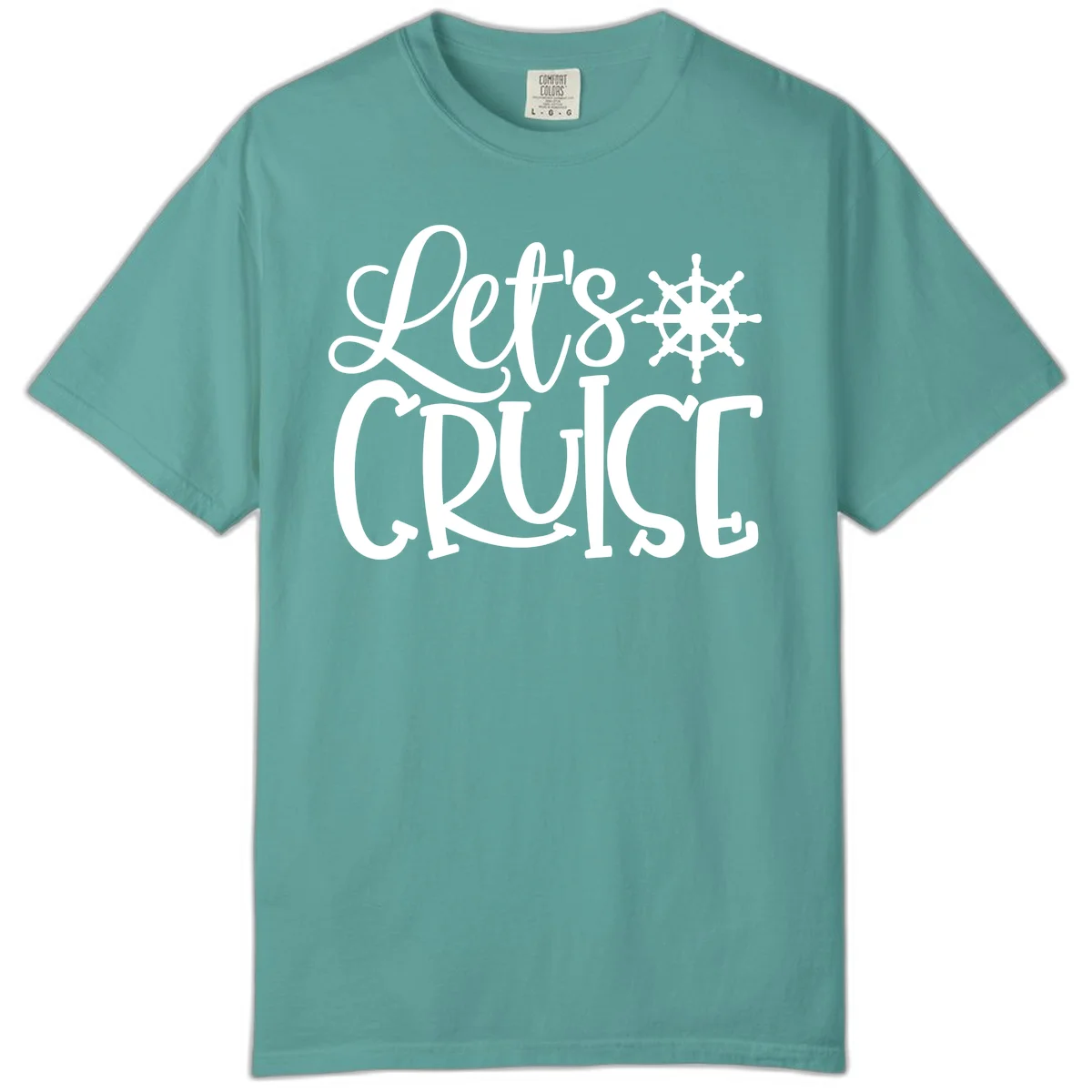 Let's Cruise Nautical Wheel Design Comfort Color in Seafoam