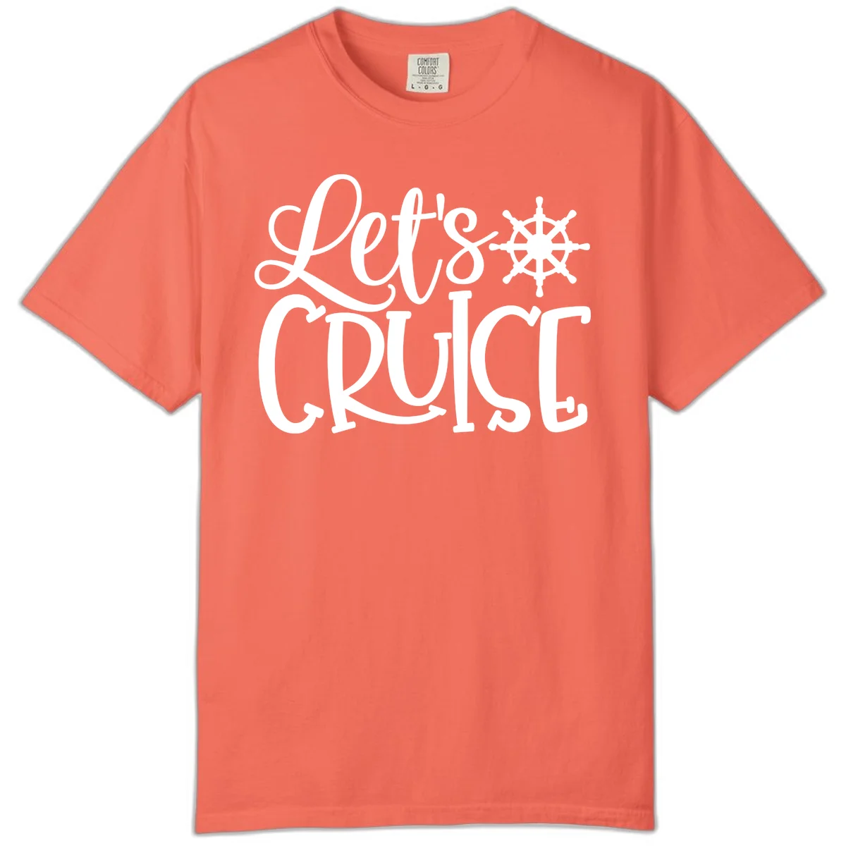 Let's Cruise Nautical Wheel Design Comfort Color in Bright Salmon