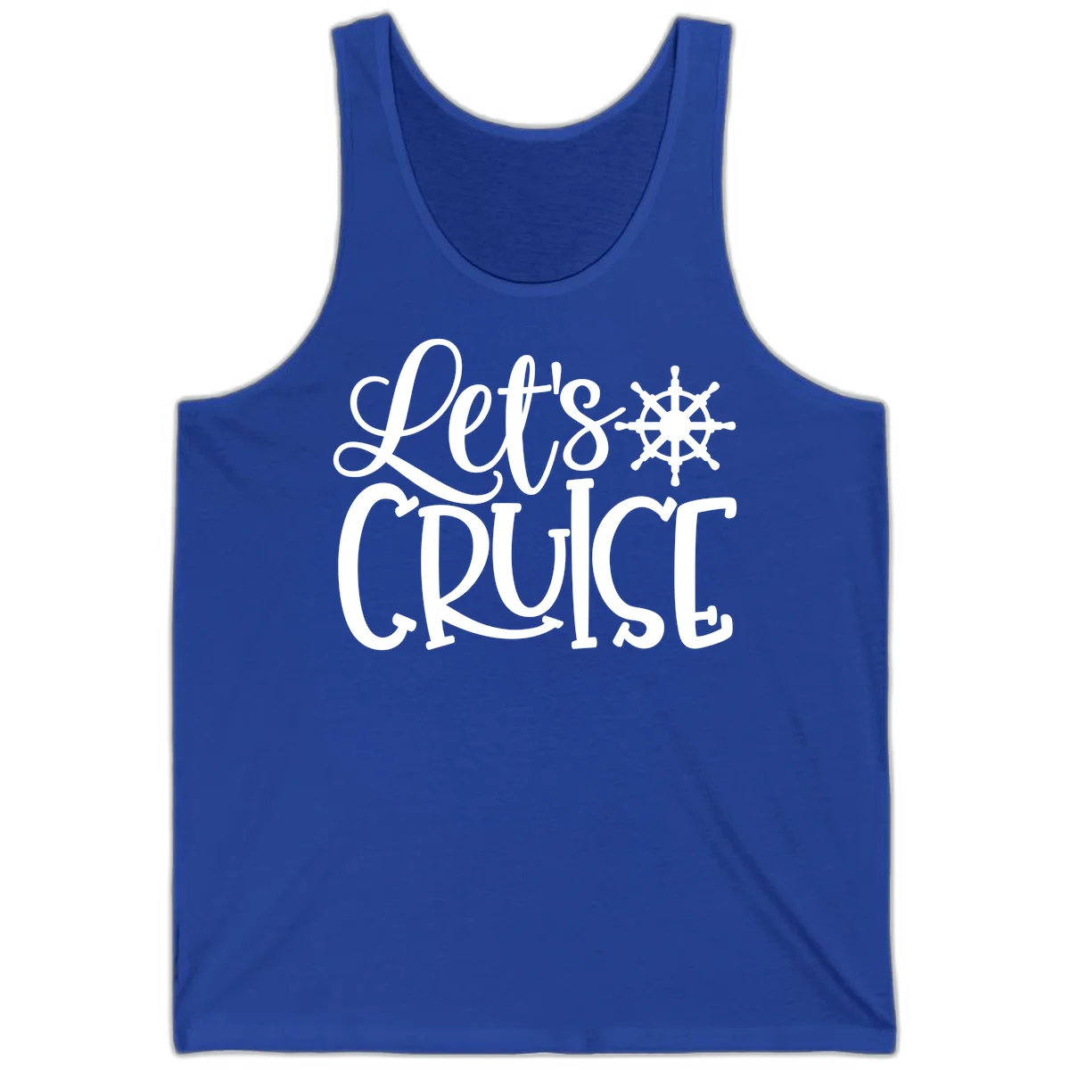 Let's Cruise Nautical Wheel Design Tank in True Royal