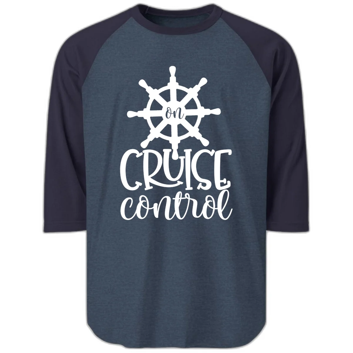 On Cruise Control Raglan 3/4 in Heather Denim Navy