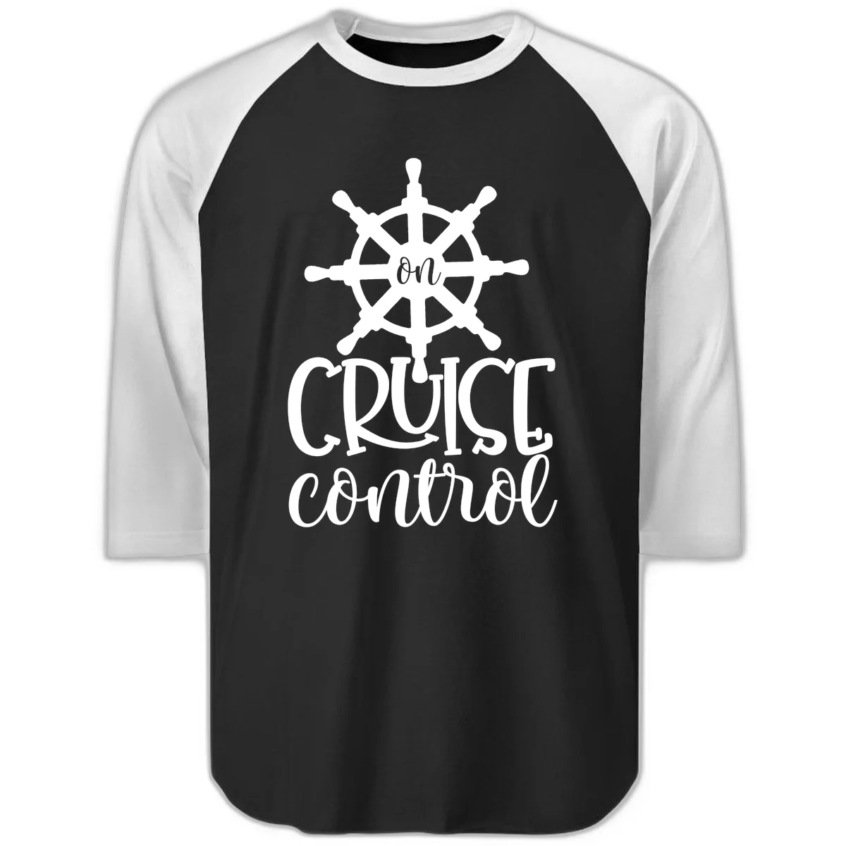 On Cruise Control Raglan 3/4 in Black White