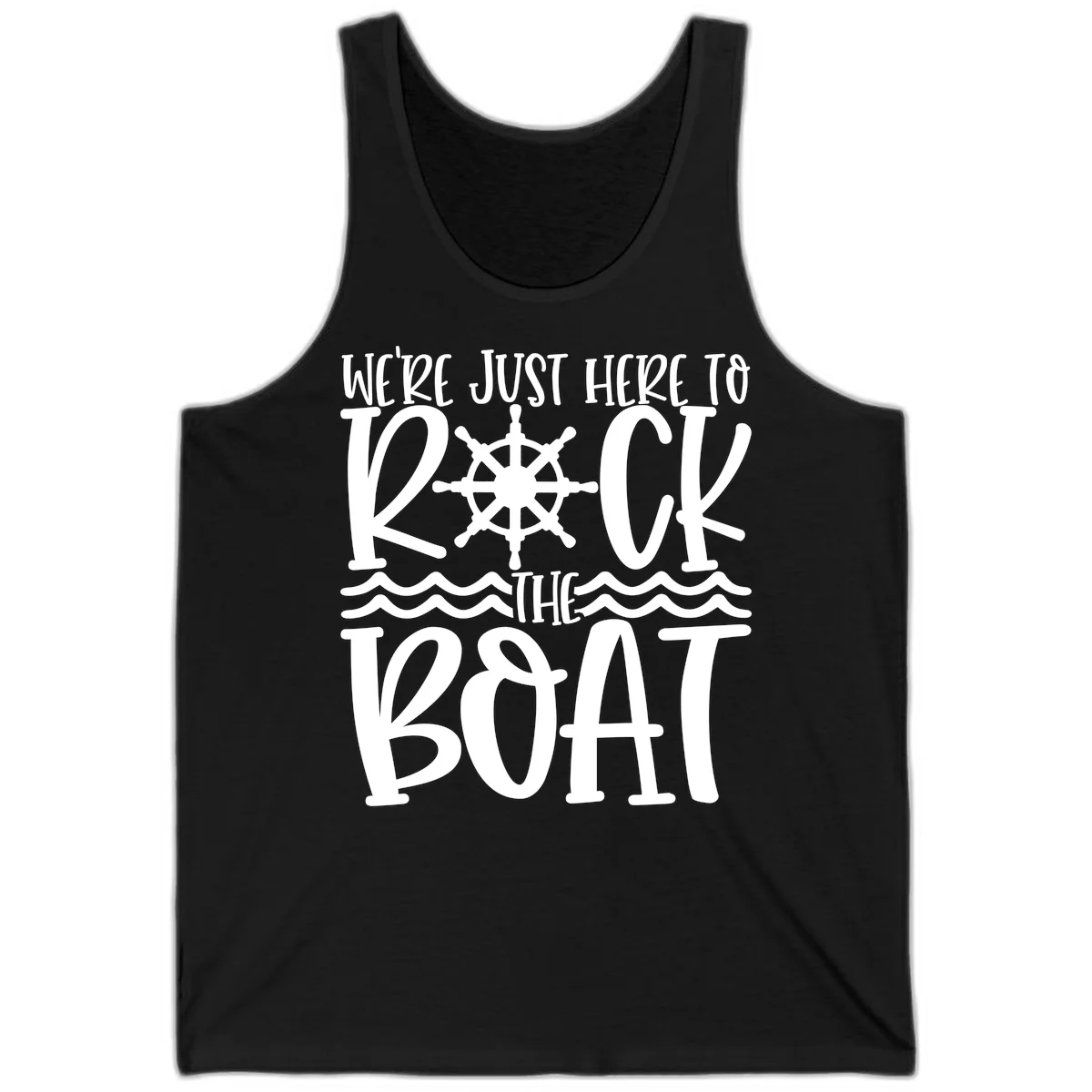 We're Just Here To Kick The Boat Tank in Black