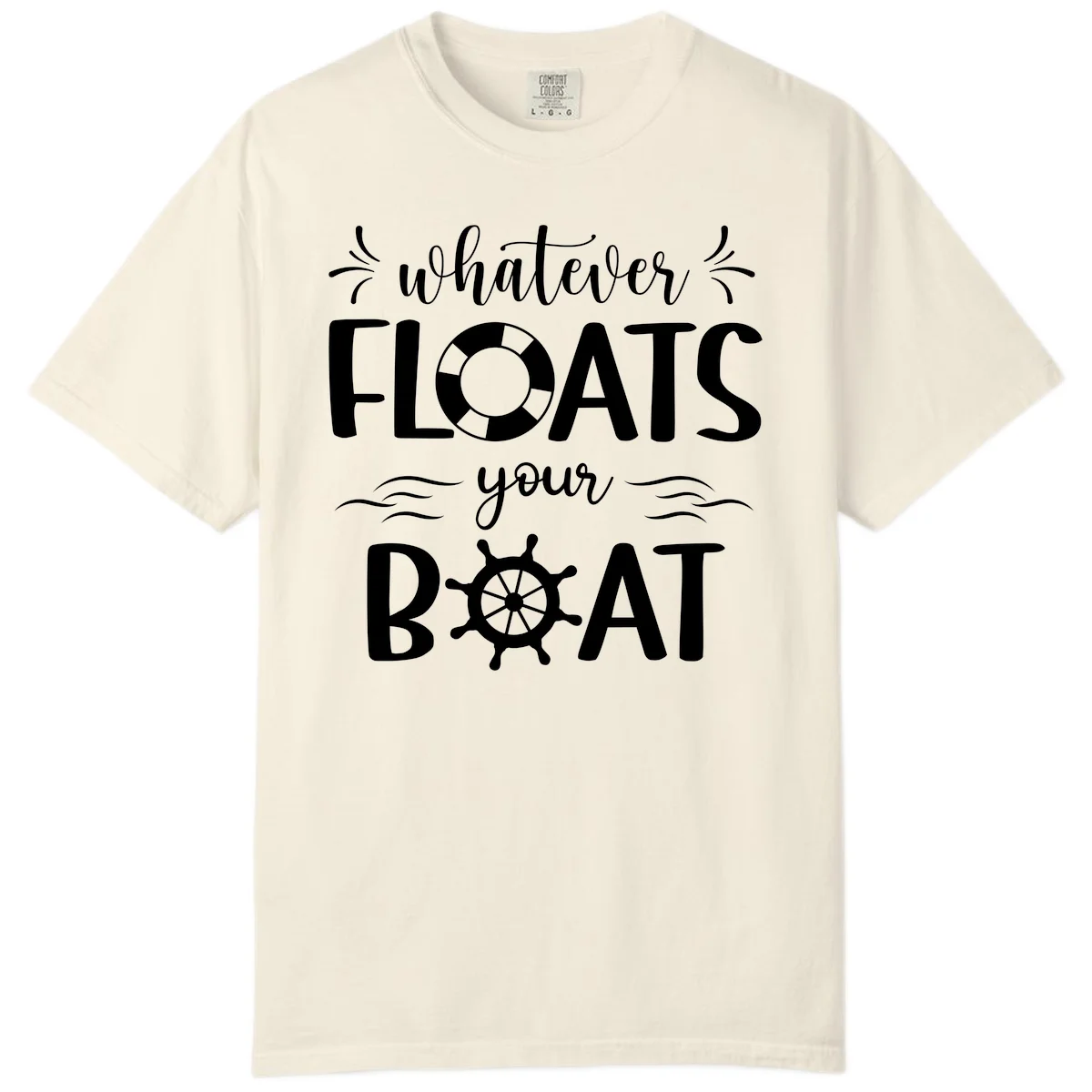 Whatever Floats Your Boat Comfort Color Tee in Ivory
