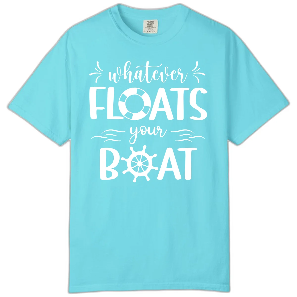 Whatever Floats Your Boat Comfort Color Tee in Lagoon Blue