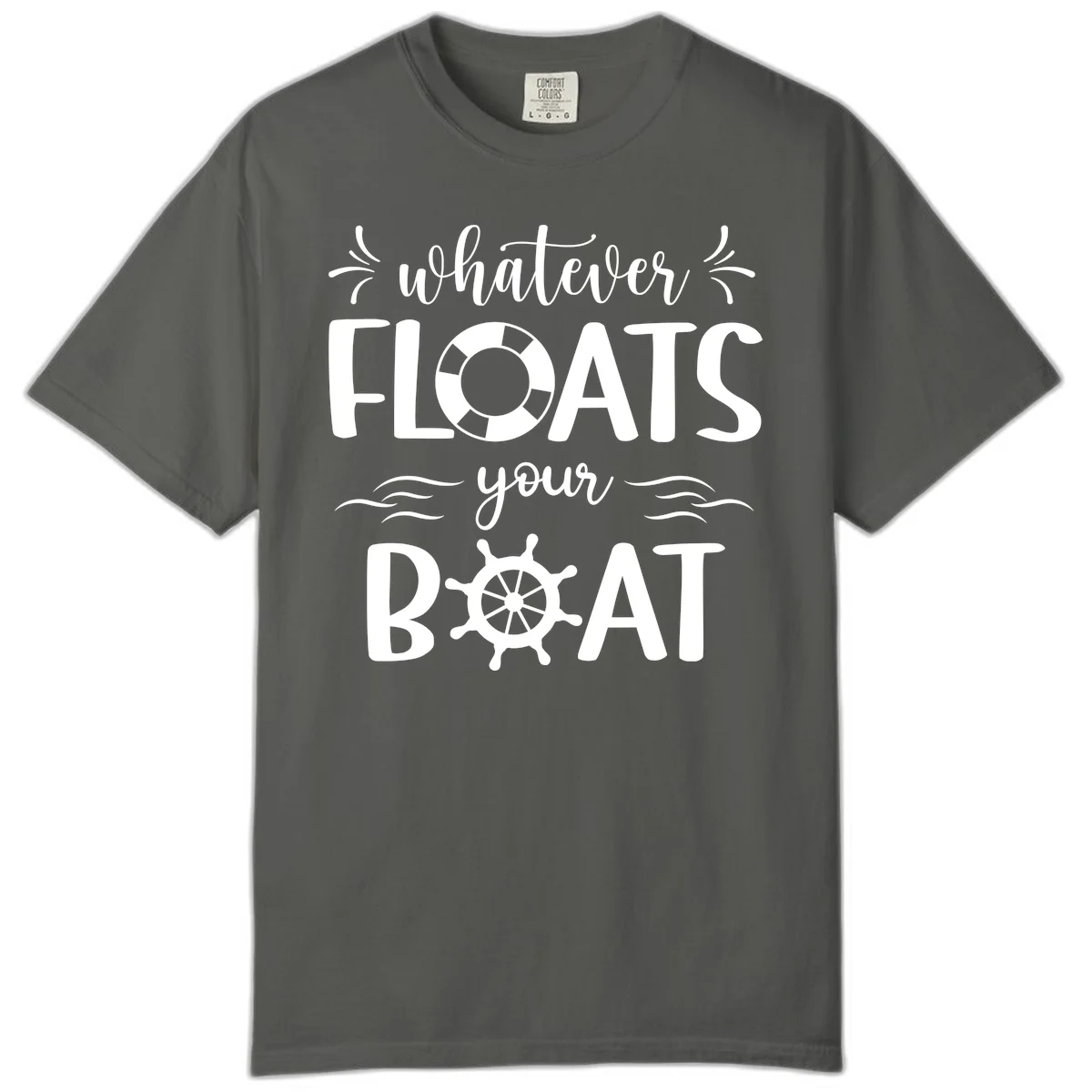 Whatever Floats Your Boat Comfort Color Tee in Pepper