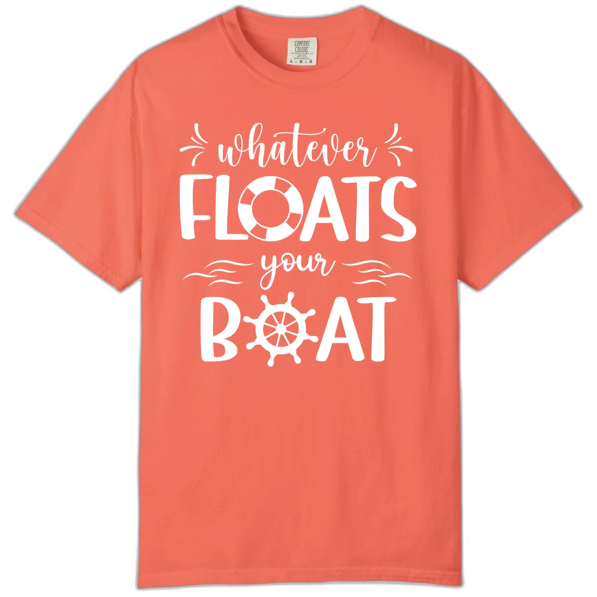 Whatever Floats Your Boat Comfort Color Tee in Bright Salmon