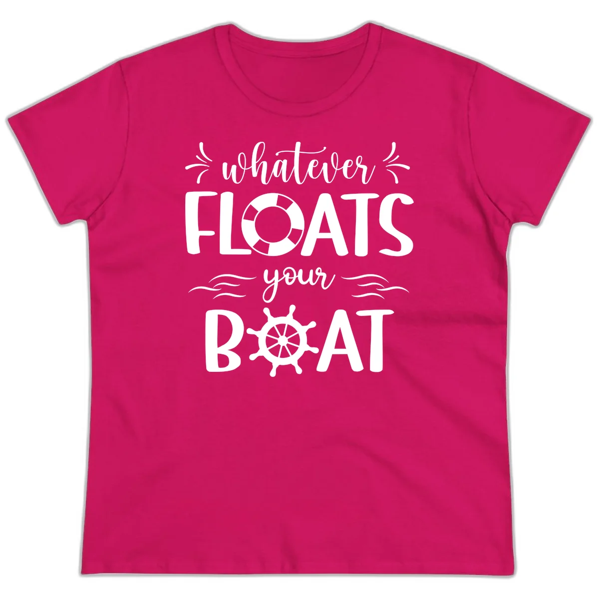 Whatever Floats Your Boat Ladies Tee in Heliconia
