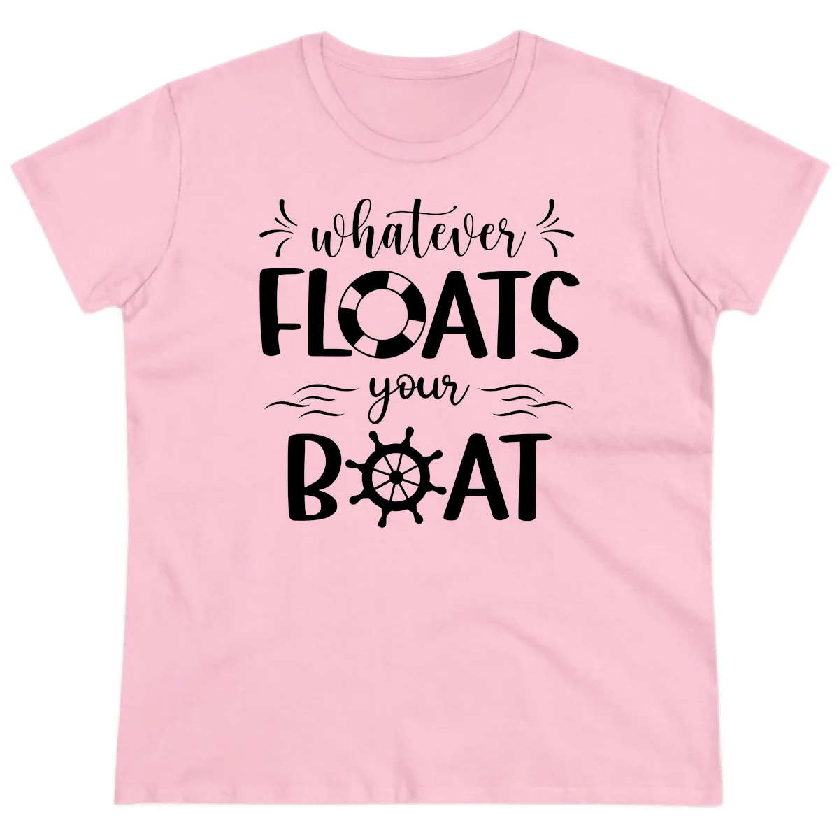 Whatever Floats Your Boat Ladies Tee in Light Pink
