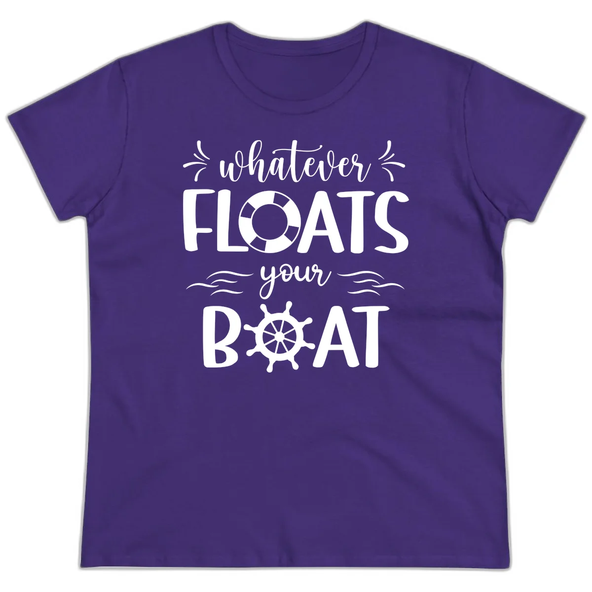 Whatever Floats Your Boat Ladies Tee in Purple