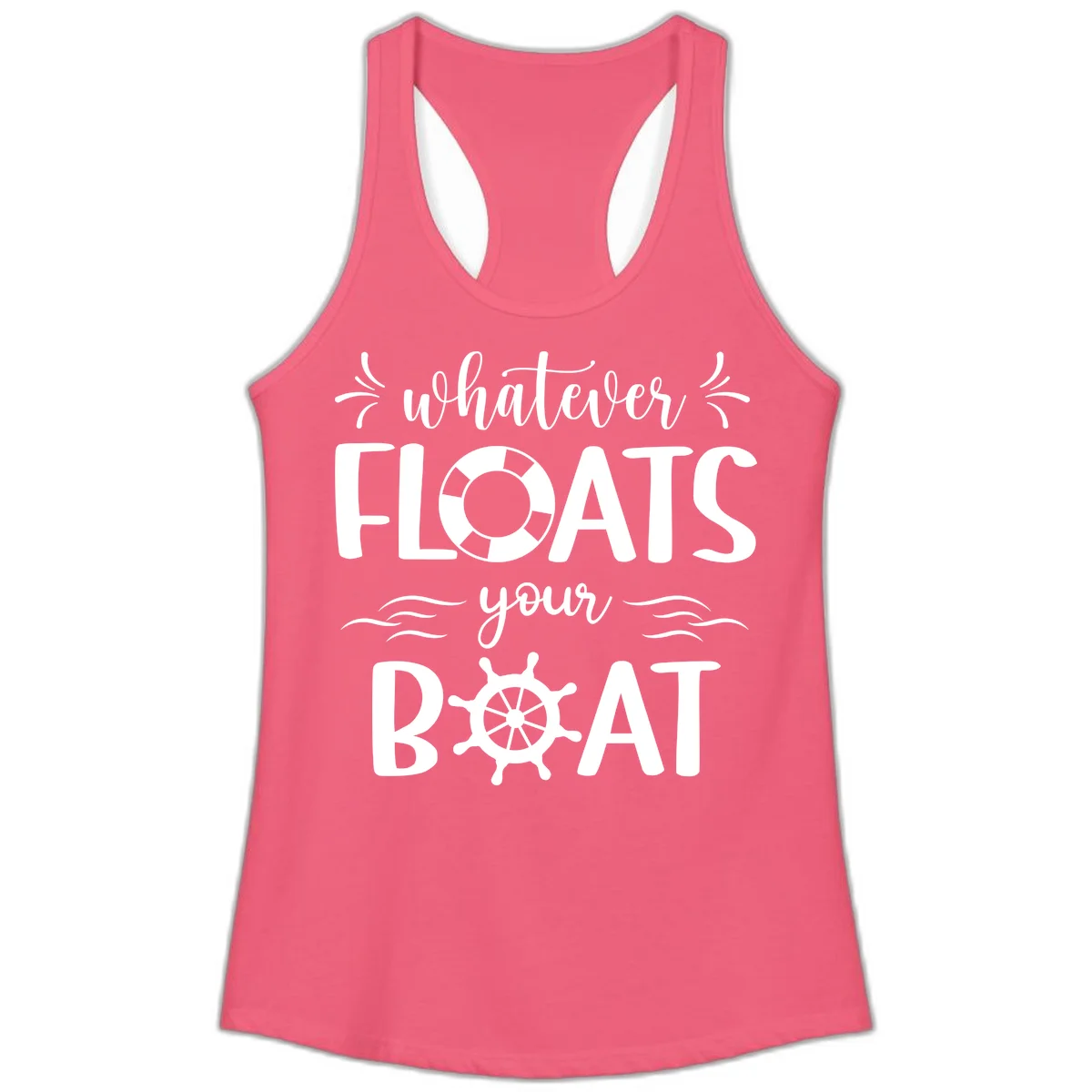 Whatever Floats Your Boat Ladies Tank in Hot Pink