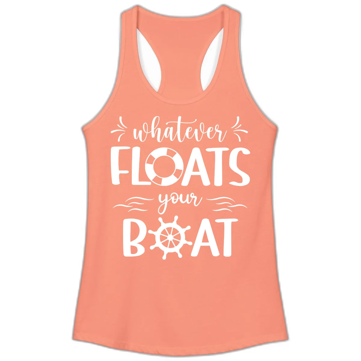 Whatever Floats Your Boat Ladies Tank in Solid Light Orange