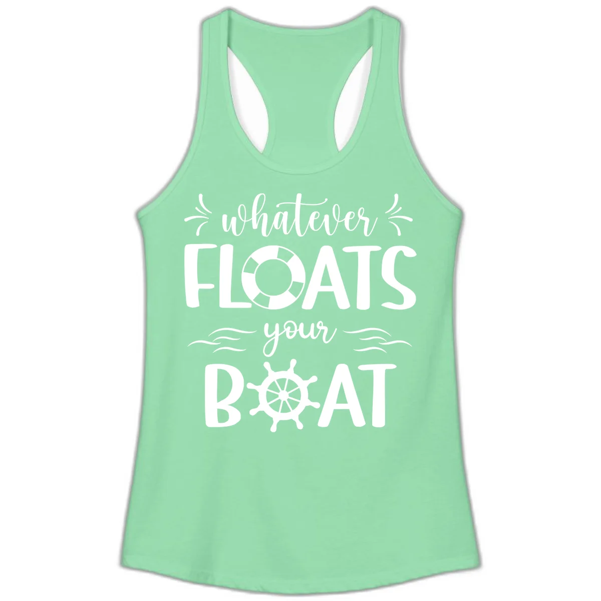 Whatever Floats Your Boat Ladies Tank in Solid Mint