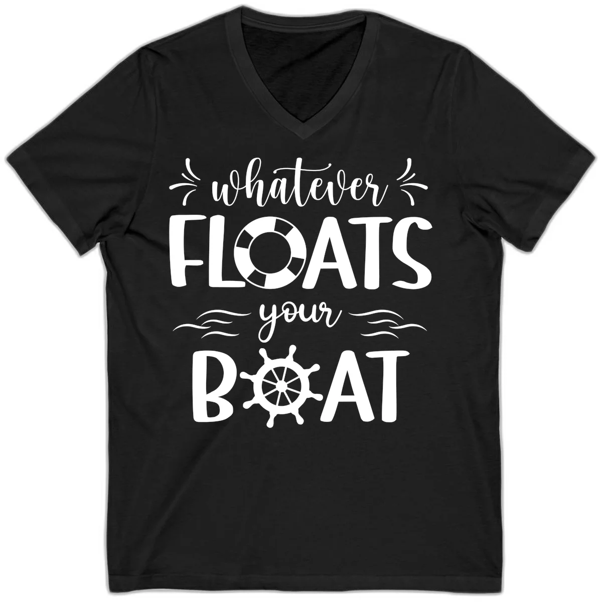 Whatever Floats Your Boat V-Neck in Black