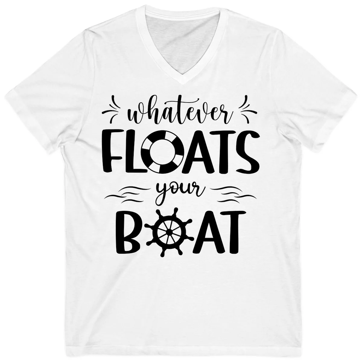 Whatever Floats Your Boat V-Neck in White