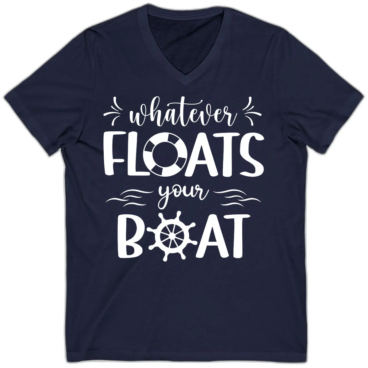 Whatever Floats Your Boat V-Neck in Navy