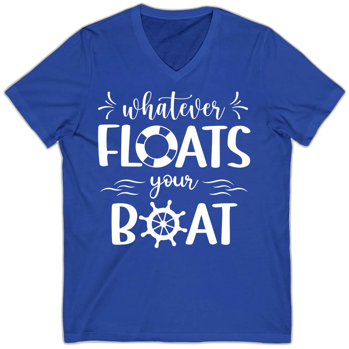 Whatever Floats Your Boat V-Neck in True Royal