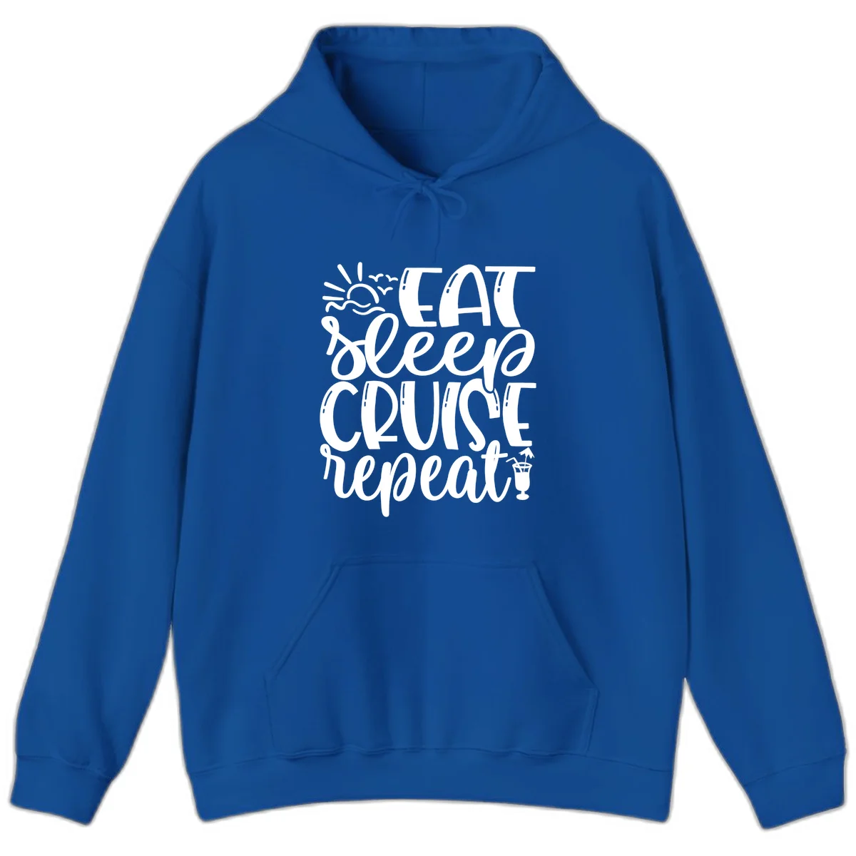 Eat Sleep Cruise Repeat Hoodie - Vacation Lover in Royal
