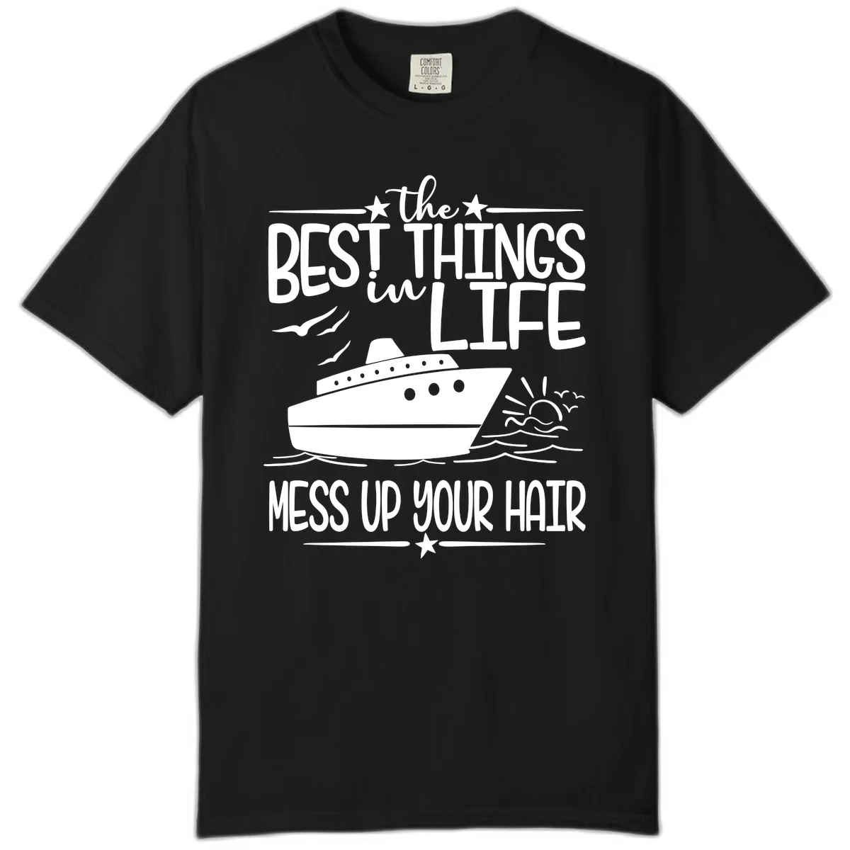 Best Things In Life Mess Up Your Hair Comfort Color in Black