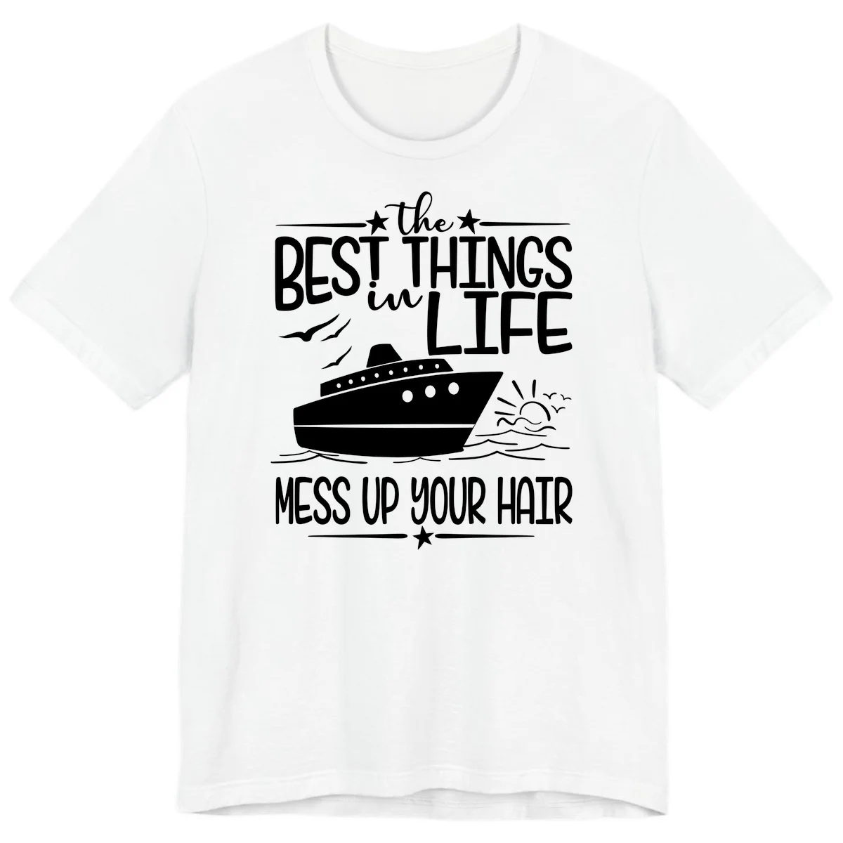 Best Things In Life Mess Up Your Hair Premium T-Shirt in White