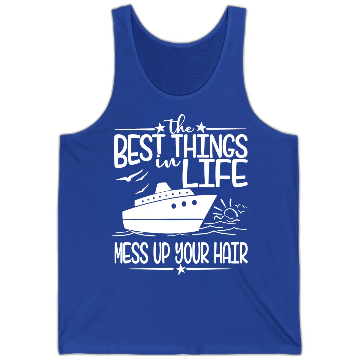 Best Things In Life Mess Up Your Hair Tank in True Royal