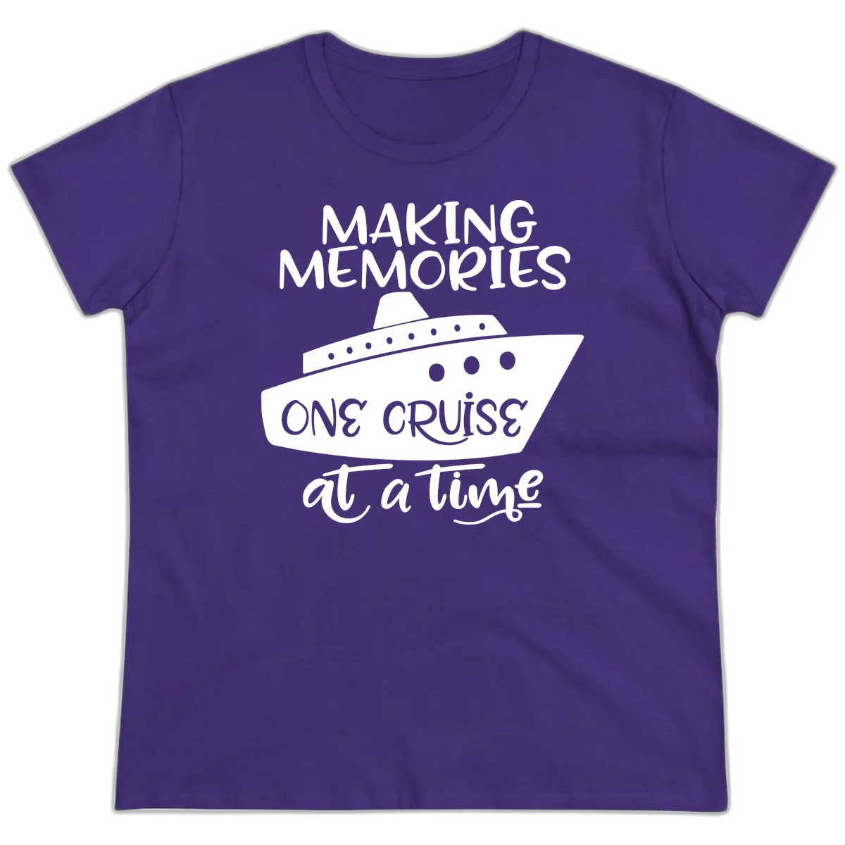 Making Memories One Cruise At A Time Ladies Tee in Purple