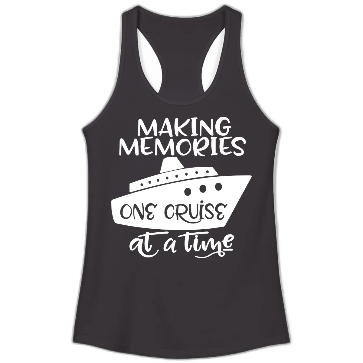 Making Memories One Cruise At A Time Ladies Tank in Black