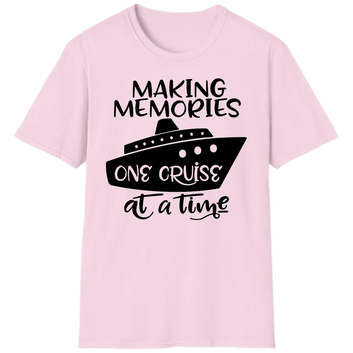 Making Memories One Cruise At A Time T-Shirt in Light Pink