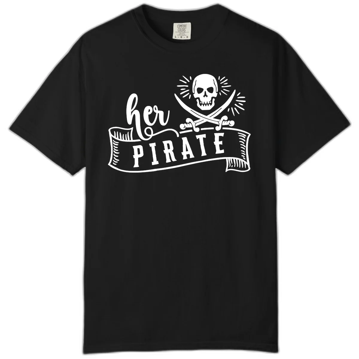 Ahoy Pirate Skull & Crossbones Comfort Color in Black
