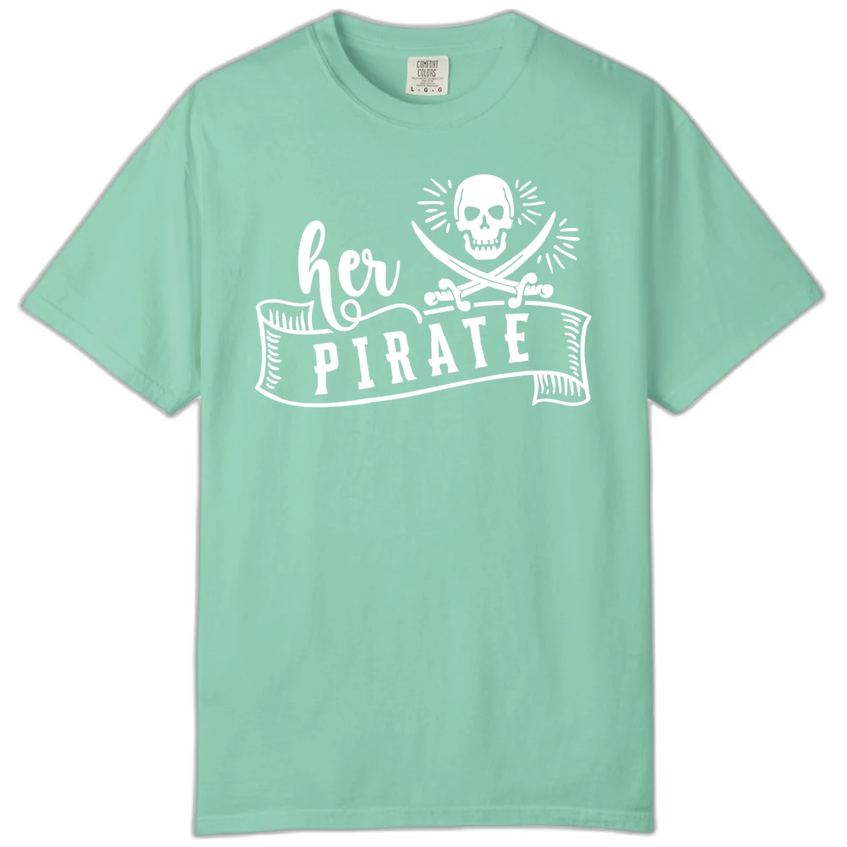 Ahoy Pirate Skull & Crossbones Comfort Color in Island Reef