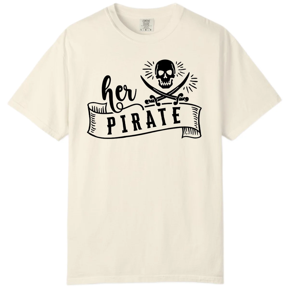 Ahoy Pirate Skull & Crossbones Comfort Color in Ivory