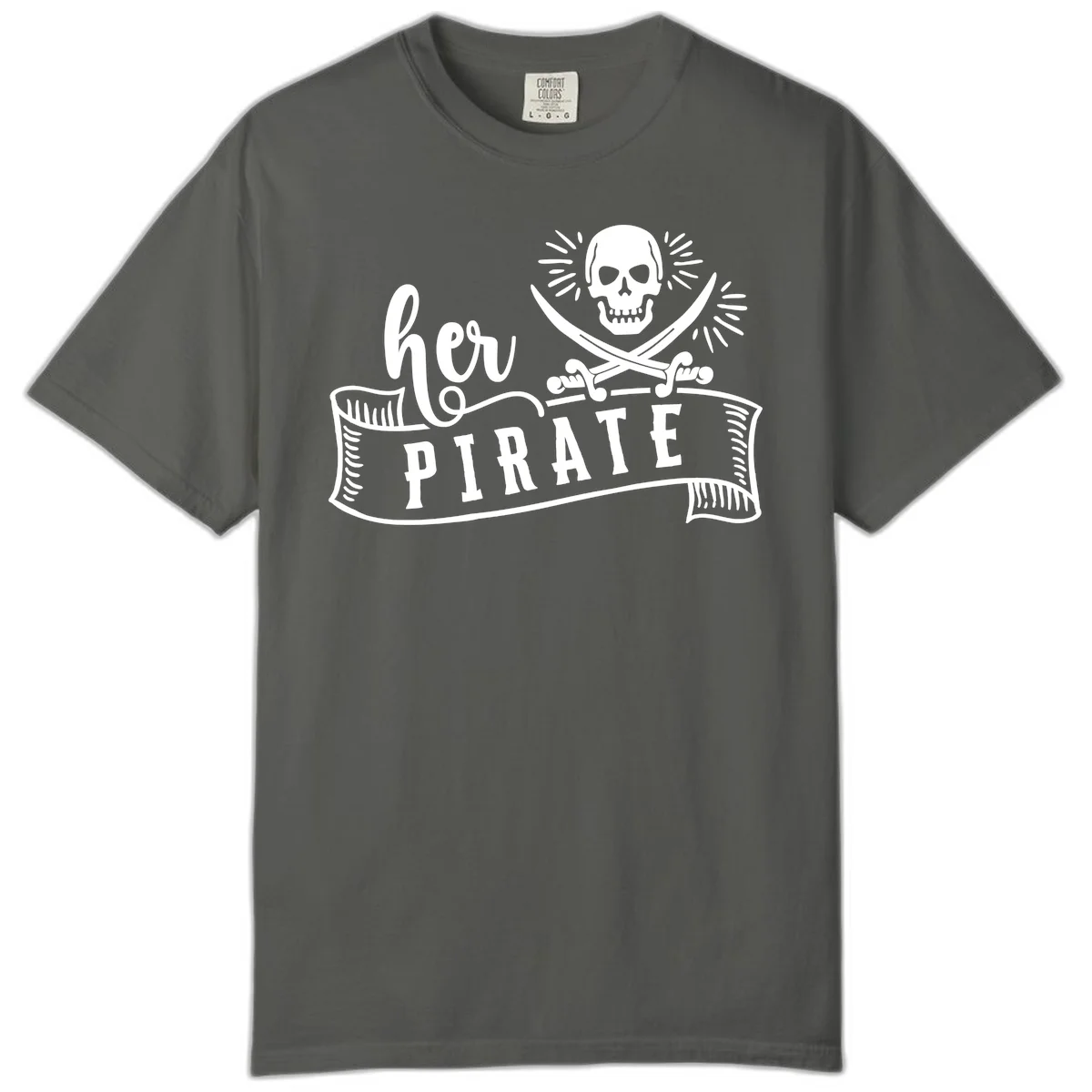 Ahoy Pirate Skull & Crossbones Comfort Color in Pepper