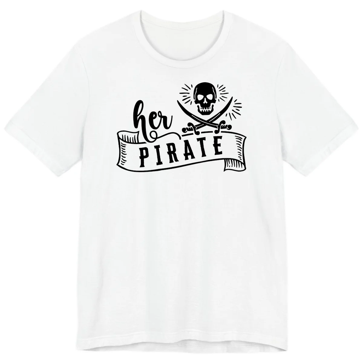 Ahoy Pirate Skull & Crossbones Premium T-Shirt in White