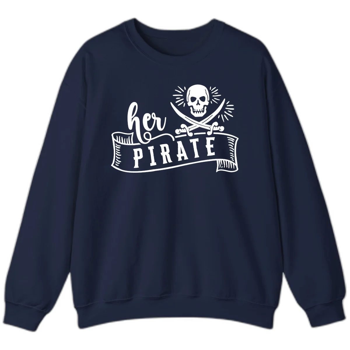Ahoy Pirate Skull & Crossbones Sweatshirt in Navy