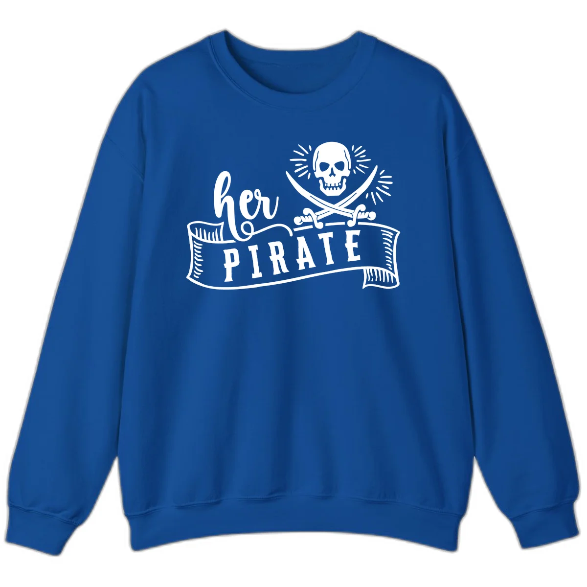 Ahoy Pirate Skull & Crossbones Sweatshirt in Royal