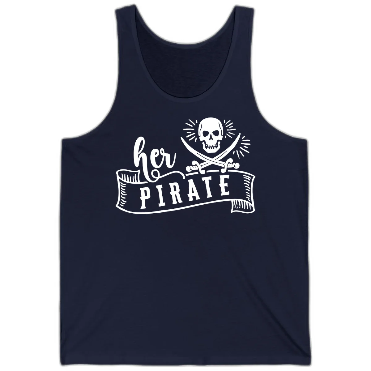 Ahoy Pirate Skull & Crossbones Tank in Navy