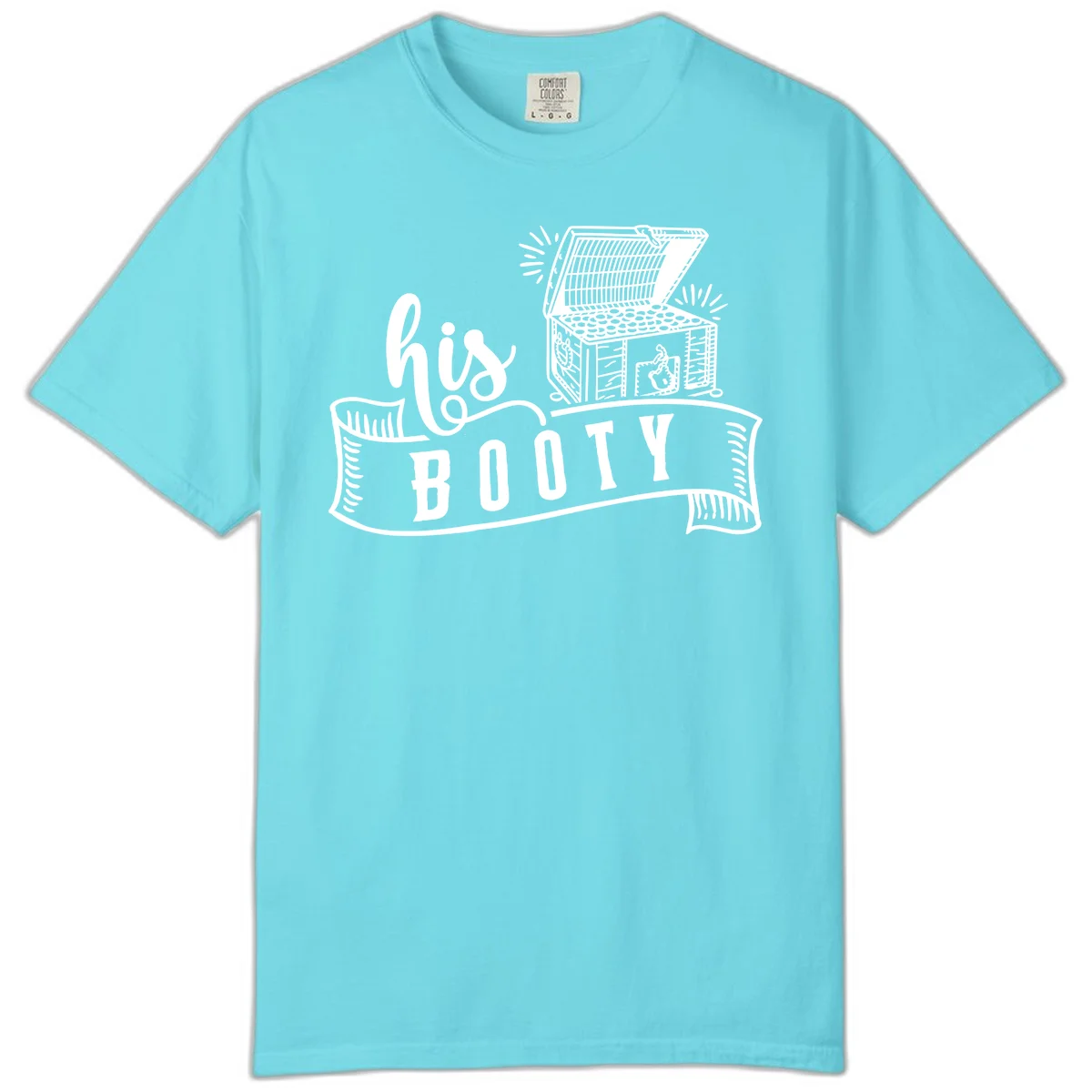 His Booty Treasure Chest Cruise Comfort Color in Lagoon Blue