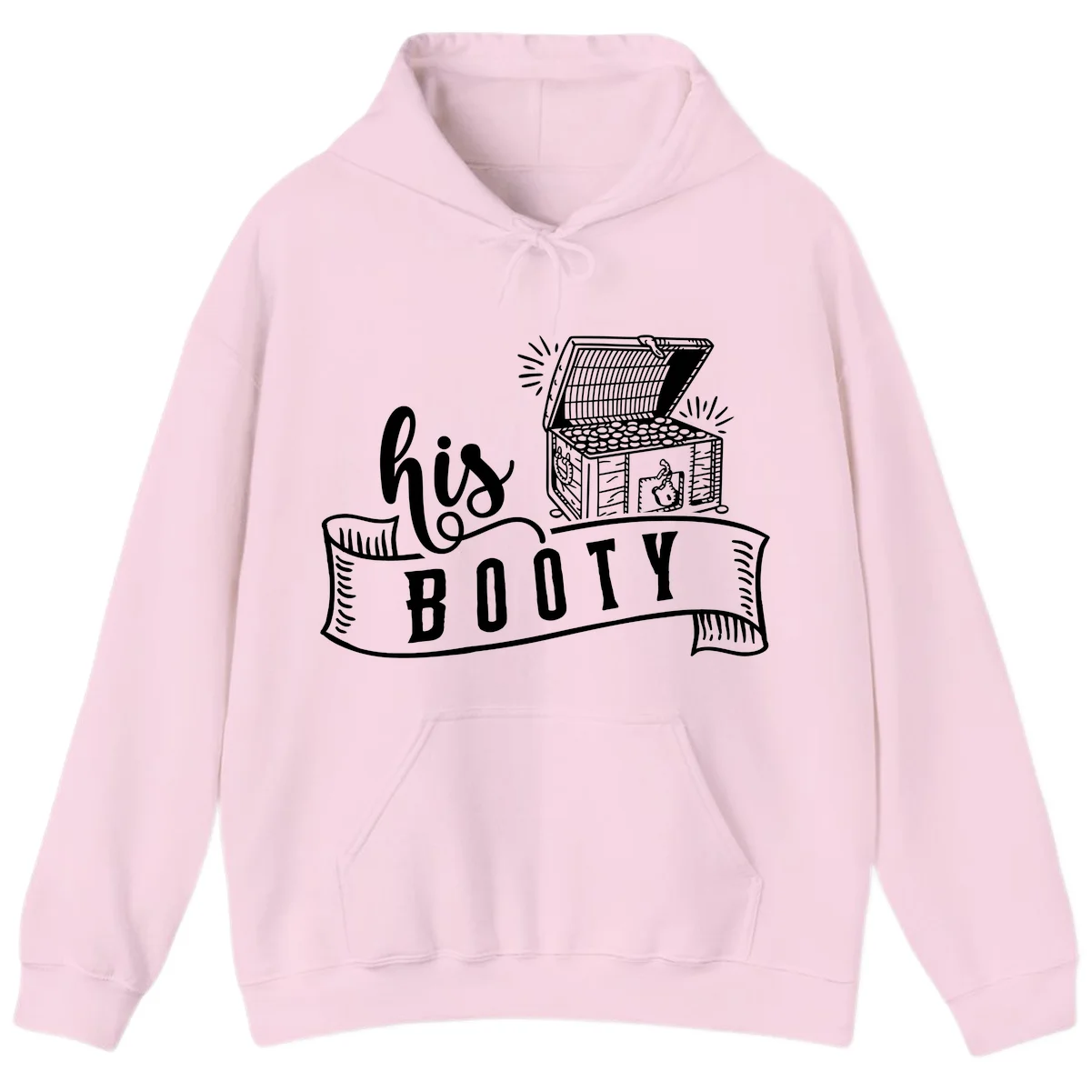 His Booty Treasure Chest Cruise Hoodie in Light Pink