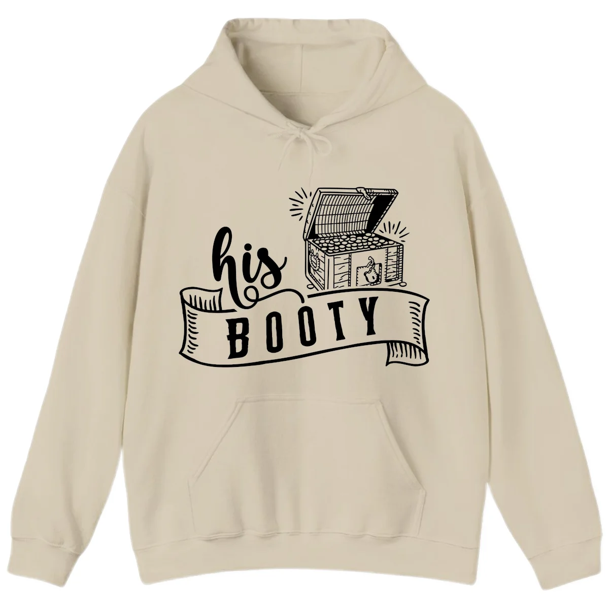 His Booty Treasure Chest Cruise Hoodie in Sand