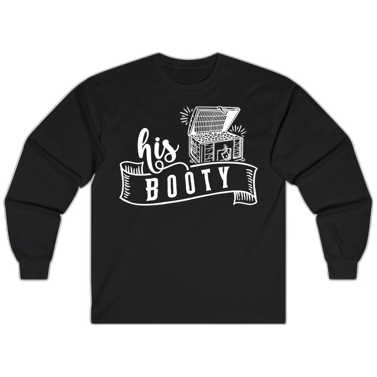 His Booty Treasure Chest Cruise Long Sleeve in Black