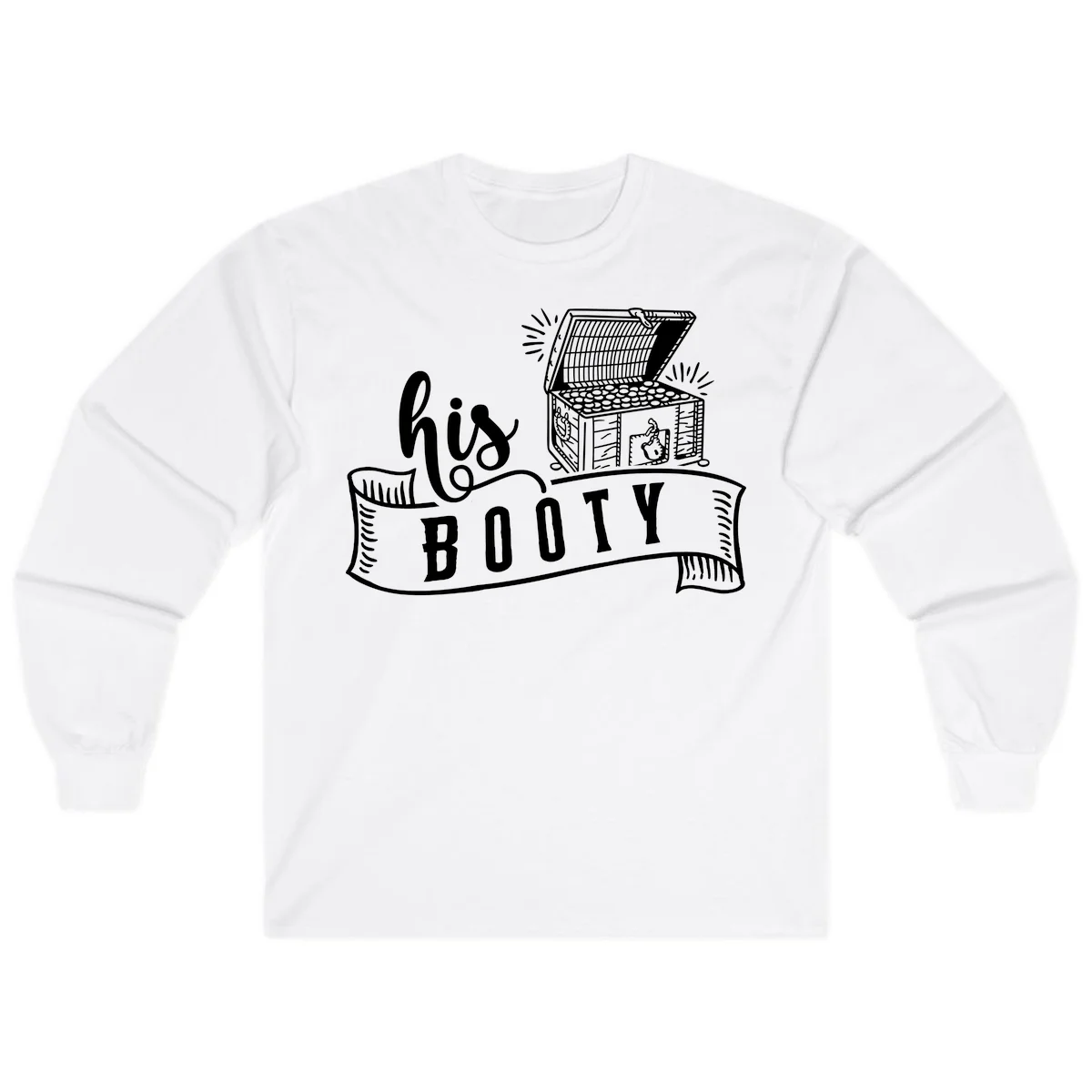 His Booty Treasure Chest Cruise Long Sleeve in White