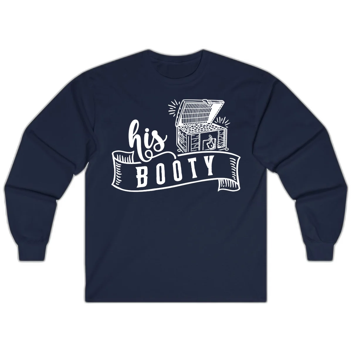 His Booty Treasure Chest Cruise Long Sleeve in Navy