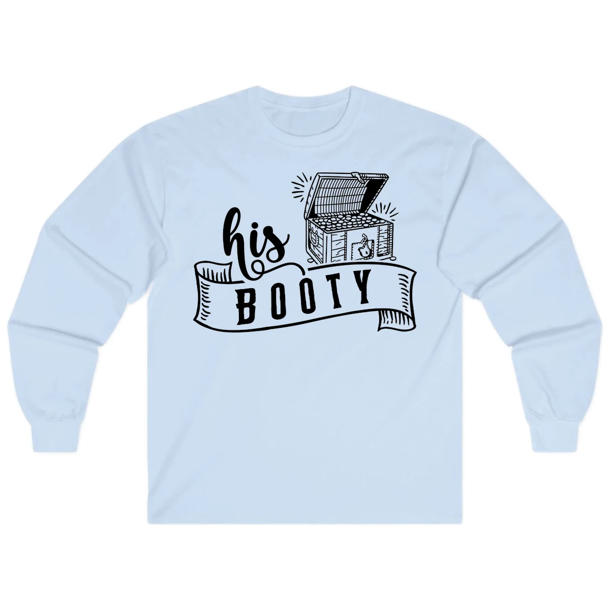 His Booty Treasure Chest Cruise Long Sleeve in Light Blue