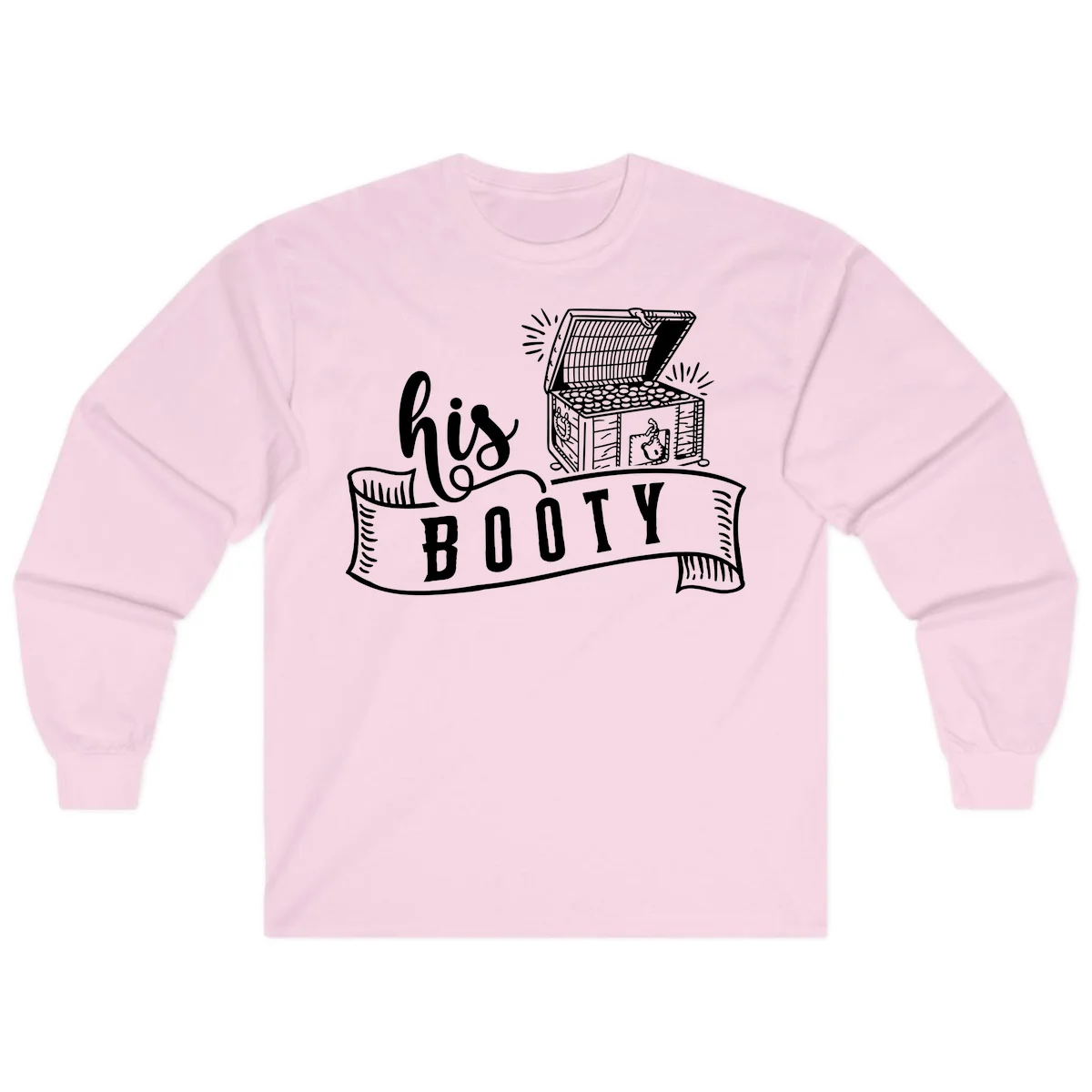 His Booty Treasure Chest Cruise Long Sleeve in Light Pink