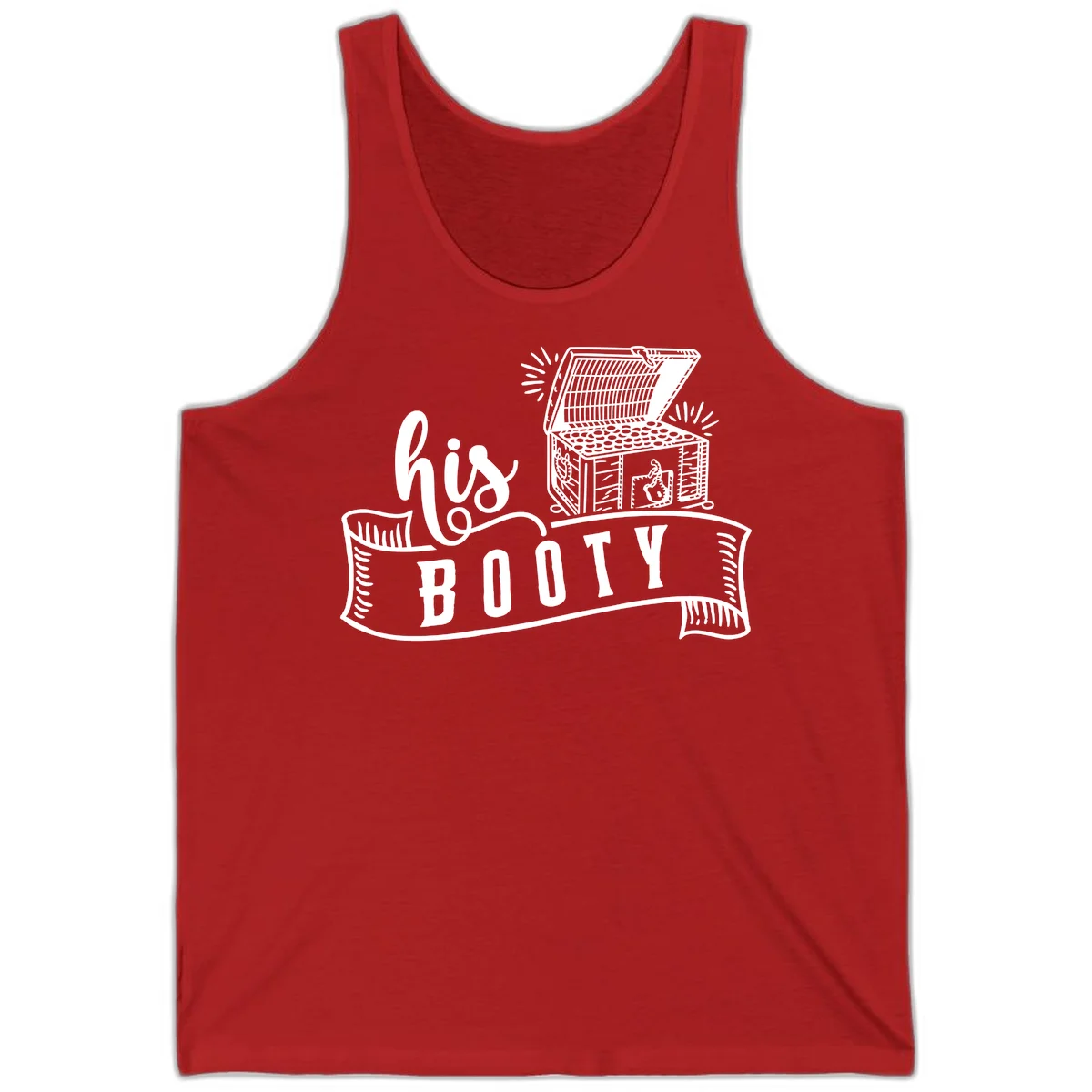His Booty Treasure Chest Cruise Tank in Red